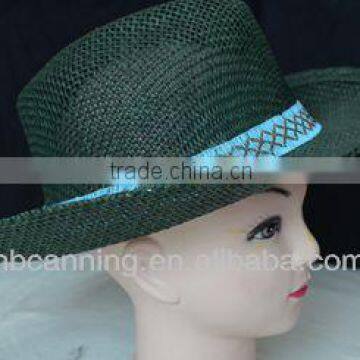 straw panama hat with band/new design summer straw hat