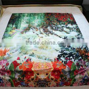 In front of the digital printing Sari boundary scenery on the bed cover