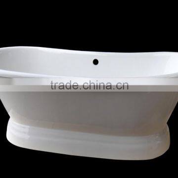 double slipper bath tub with plinth made from cast iron