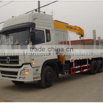 Dongfeng 6x4 cargo Truck install crane 10ton