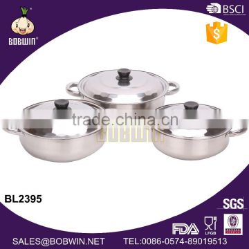 3 pcs set stainless steel food pan with lid