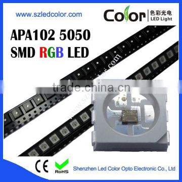 Epistar apa102 IC inside 5050 rgb led chip, digital apa104 apa102 rgb led, addressable white /rgb led apa102 apa104