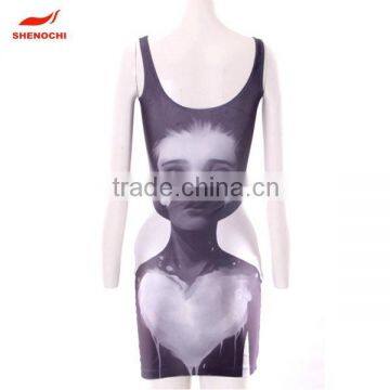 Hot selling special sublimation printing fashion latest women dress