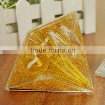 Newest Design Gloden Crystal Pyramid Shape Pen Holder photo-2