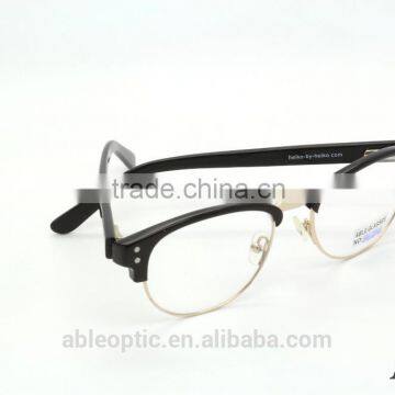 2015 Hotselling Round Black Acetate Hand Made Spectacles Optical Frames Eyewear Eyeglasses With Half-rim Metal photo-4
