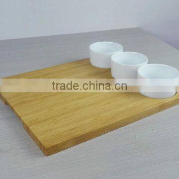 New style fashion Food Grade 3 pcs Porcelain Snack Plate and cheese board