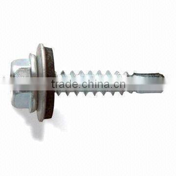 hex drilling screw with spring lock washers assembly