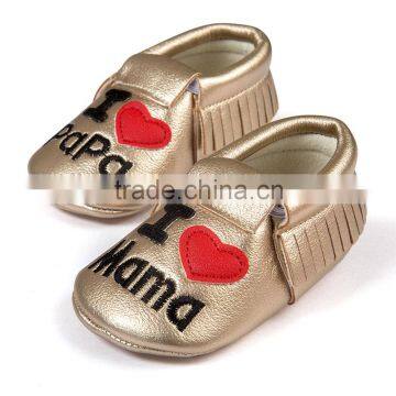 I Love Papa I Love Mama 2016 Hot Newborn Unisex Infant Baby Mocassins Soft Sole Anti-Slip Tassels Prewalker Toddler Shoes