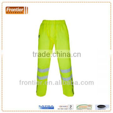 Hi vis safety yellow waterproof trousers with 3M reflective tape