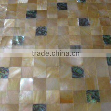 Natural abalone pearl & yellow pearl mosaic wall tile