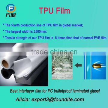 TPU Interlayer Film for Bullet proof Laminated Glass