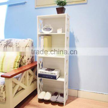 GJ-YJ12040 Modern Life Furniture Waterproof Bookcase Storage Shelf White Book Shelf photo-2