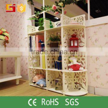 Luxury bathroom furniture cube foldable storage shelves with carved pattern