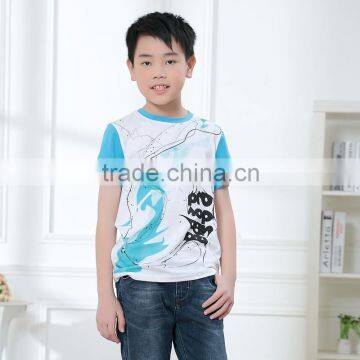 Blue Children Clothing Boys Sport T-shirts Round Neck kids tshirt printing