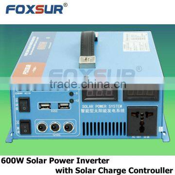 Foxsur Big Power 600W Pure Sine Wave Inverter 12V dc to 110V AC LCD Display Solar Power Inverter With Controller photo-3