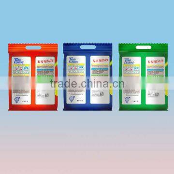 Back center sealing plastic packaging bags for detergente