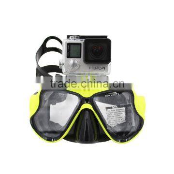 Summer promotion! Hot underwater glass diving mask for go pro and Sjcam action cameras