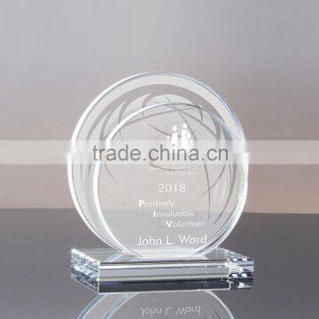 Round clear glass awards for company awards