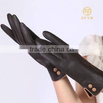 new fashion women sheep skin leather motorcycle gloves for export