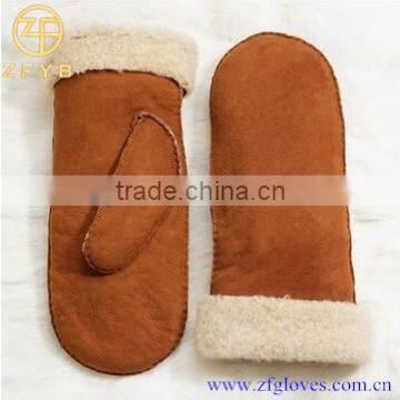 Customized fashion Warm Double Face Sheepskin Glove