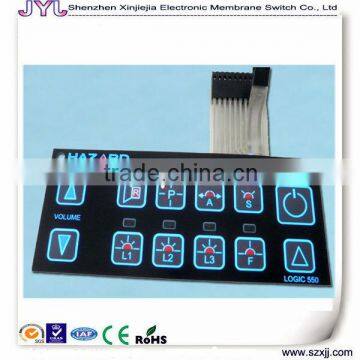 backlight membrane switch panel with leds