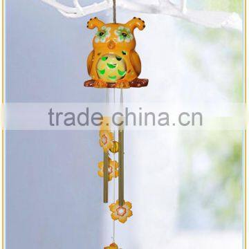 Hot Sale Ceramic Owl Wind Chimes With Solar Led Garden Lights Wind-bell photo-1