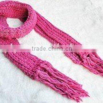 Handmade classical Knitted Winter Scarf with tassels