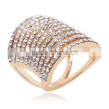 18k Gold Plated Rings Statement Full Austrian Crystal Cz Zircon 18kgp Gold Ring