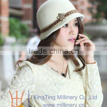 China felt hand made women church hats wholesale