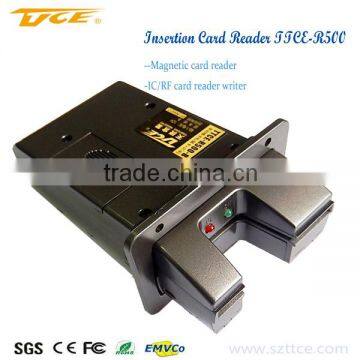 USB manual insert card reader R500 support RFID/IC/Magnetic card