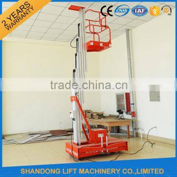 aluminium single mast hydraulic lift