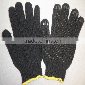 PVC dotted knitting working gloves