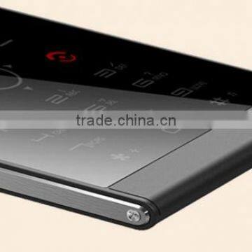 154-Small Phone Glass Ultra Thin Metal Cellphone 3.9mm Aluminum Body Design Business Backup Button Small Phone