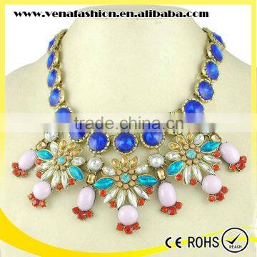 flower handmade crystal new statement necklace