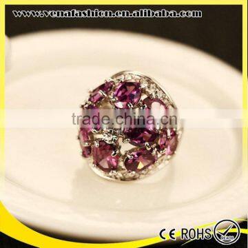 Purple Crystal Ring Diamond Napkin Ring, Crystal Stone Rings photo-3