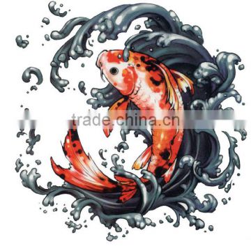 new fashion water proof big fish temporary tattoo sticker