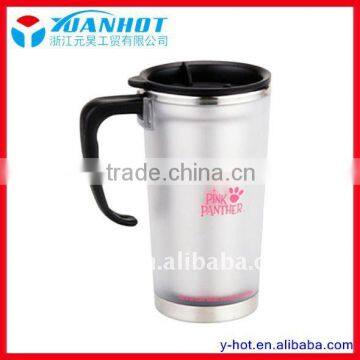 Double Wall Plastic Travel Mug & Stainless Steel Inner