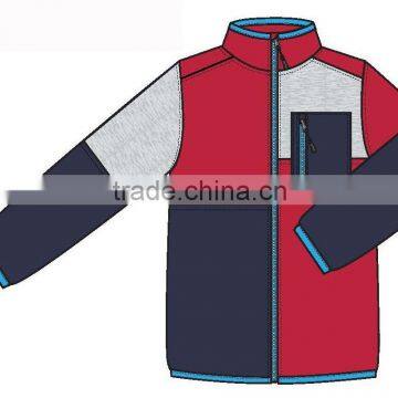 Children color blocked soft micro fleece jacket