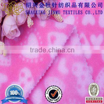 2014 high quality printed pink fleece sheets fabric