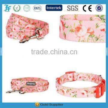 China Supplier nylon pink dog collar printed pattarn color