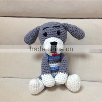 welcome OEM order cute dog hand knitted stuffed animal