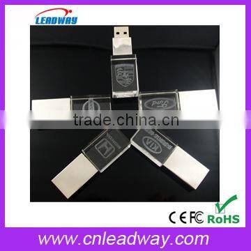 2014 latest hottest led light 3d logo crystal usb bulk cheap 1gb 2gb 4gb 8gb