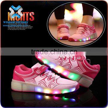 Kids luminous led air cushion sport running shoes , led light flashing sport shoes , led light up running