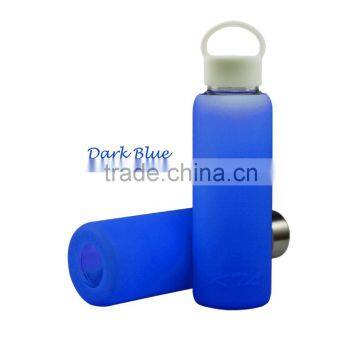 KTL custom silicone glass bottle sleeve with whole set bottle lid