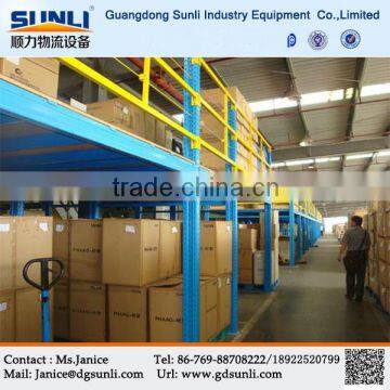 Warehouse Mezzanine Floor for fabric with forklift picking