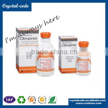 Custom printing waterproof 10ml vials steroids label