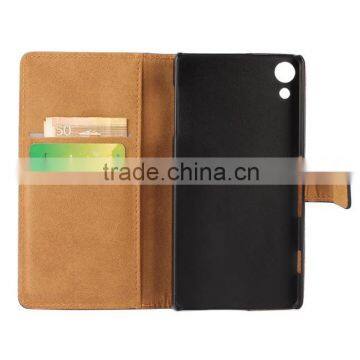 Plain Wallet Genuine Leather Case Cover For Sony Xperia Z4 photo-6