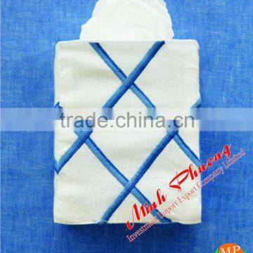 Hot Sale Tissue Box Cover With Embroidery 100% Cotton