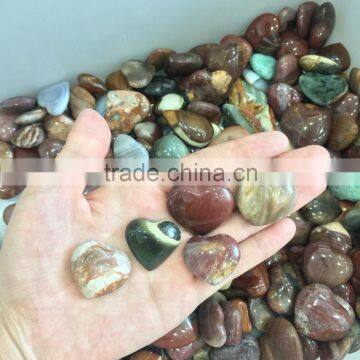 Natural Ocean Jasper Heart Shaped Stone Pendant Loose Gemstones