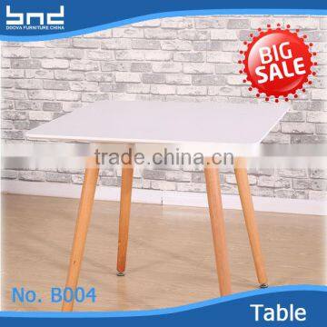 Hot sale white square MDF wooden dining room table B004